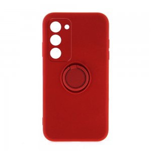 Θήκη Silicone Ring Back Cover με Προστασία Κάμερας για Samsung Galaxy S23 Plus (Κόκκινο)