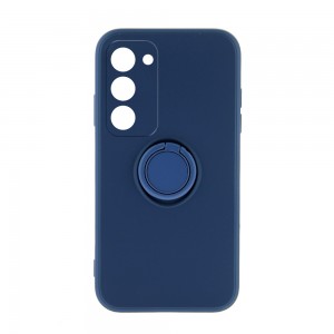 Θήκη Silicone Ring Back Cover με Προστασία Κάμερας για Samsung Galaxy S23 (Μπλε)