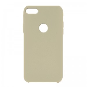 Θήκη Silky Silicone Badge Hole Back Cover για iPhone 7/8 Plus (Μπεζ) 