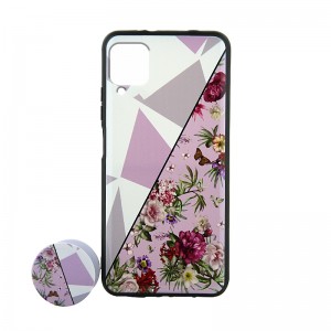 Θήκη με Popsocket Triangles & Floral Back Cover για Samsung Galaxy A42 (Design)