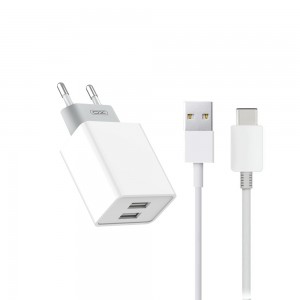 Φορτιστής XO L65EU με 2 Θύρες Usb 2.4A και καλώδιο Type-C