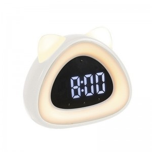 Ρολόι Ξυπνητήρι LED σε Σχήμα Γάτας (Άσπρο)
