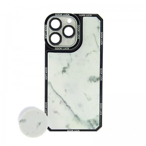 Θήκη Four Sided Airbag White Marble Back Cover με Προστασία Κάμερας και Popsocket για Realme C21Y (Design) 