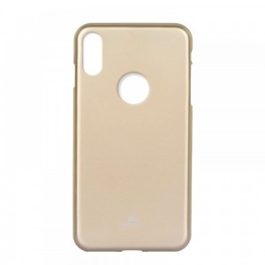 Θήκη Jelly Case Badge Hole Back Cover για iPhone XR (Χρυσό)