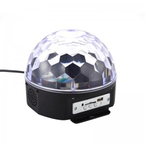 Led Crystal Magic Ball Light με Bluetooth (Μαύρο)